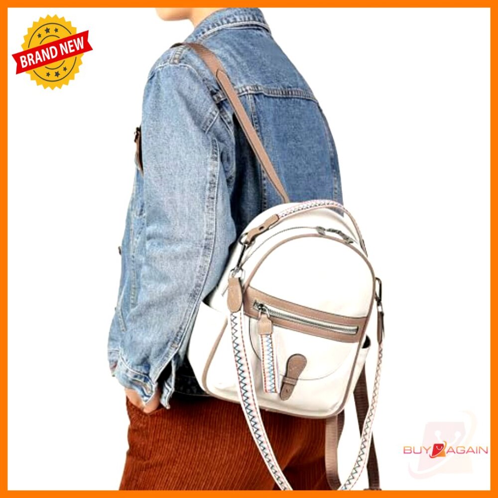 Mini Leather Backpack Purse With Multiple Pockets… - image 2